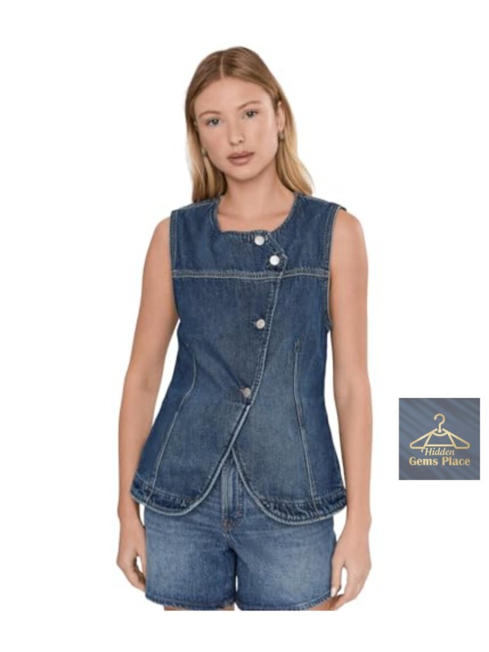 Free People Maris Denim Overshirt Jacket Heavyweight Cotton Asymmetrical